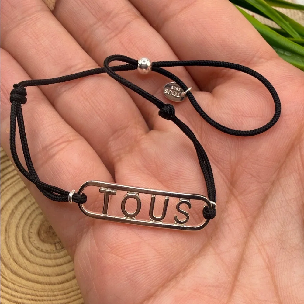 Black Cord Bracelet with Silver Accent 925